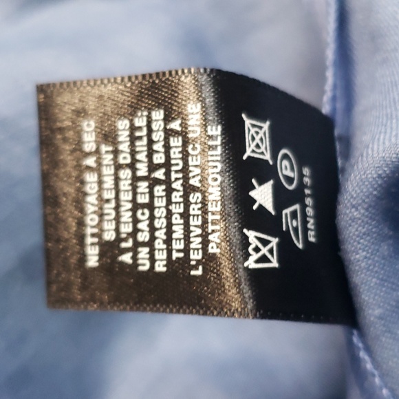 CT731a Lafayette 148 Blue Short Sleeve Lightweight Ladies Shirt XL - Picture 7 of 7